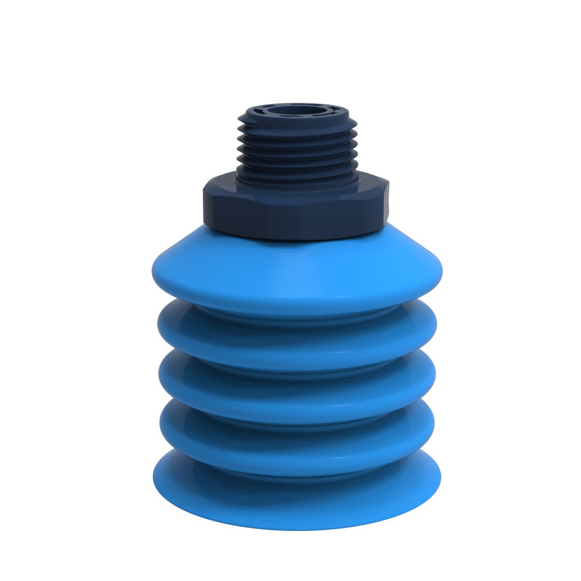 Ventosa B-BL40-2 in silicone, attacco 3/8" NPT maschio in materiale composito, rilevabile, FCM - 1