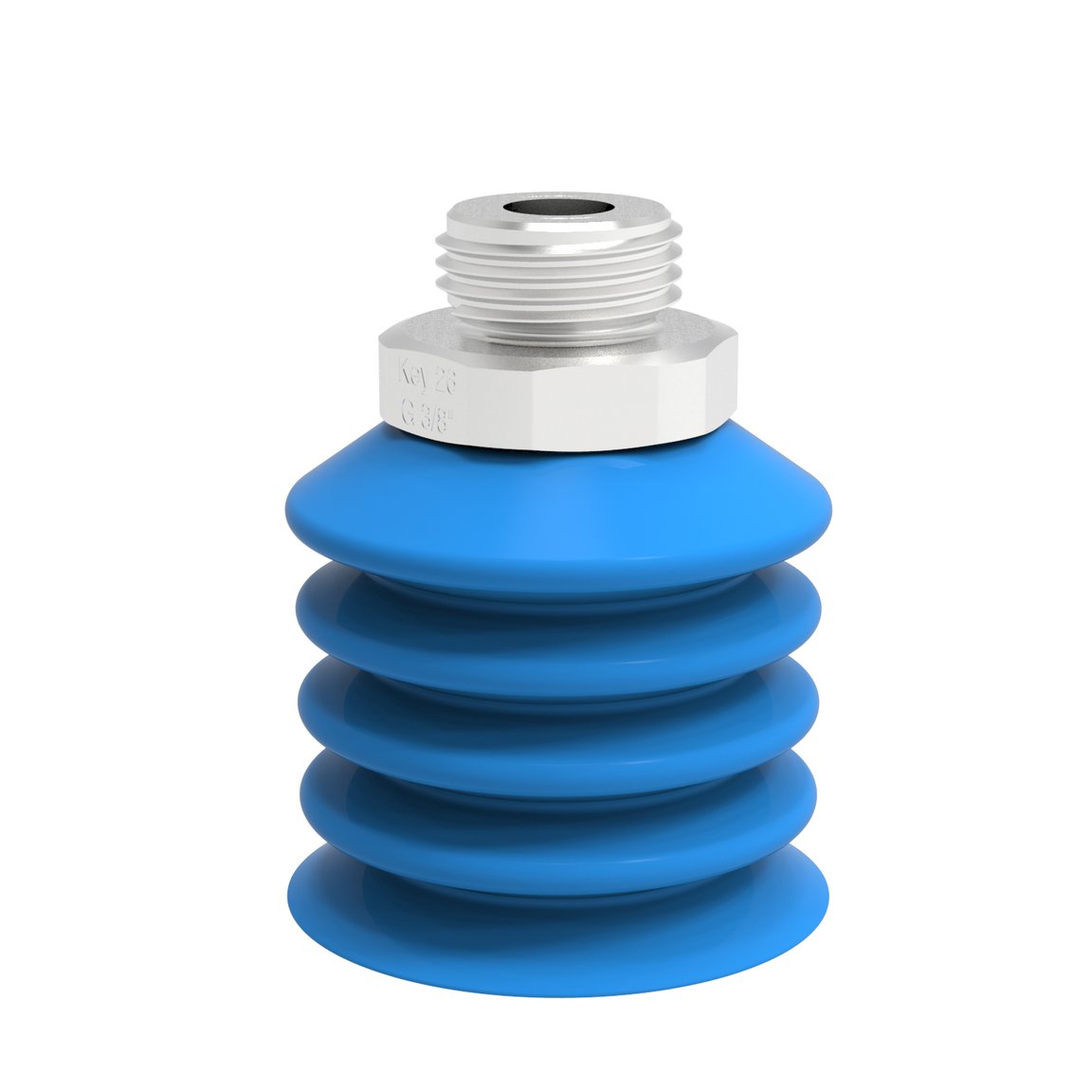 Ventosa B-BL40-2 in silicone, attacco G3/8" maschio in acciaio inox, rilevabile, FCM - 1