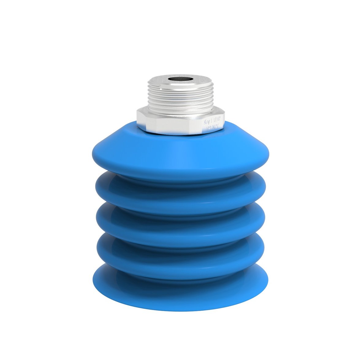 Ventosa B-BL60-2 in silicone, attacco 1/2" NPT maschio in acciaio inox, rilevabile, FCM - 1