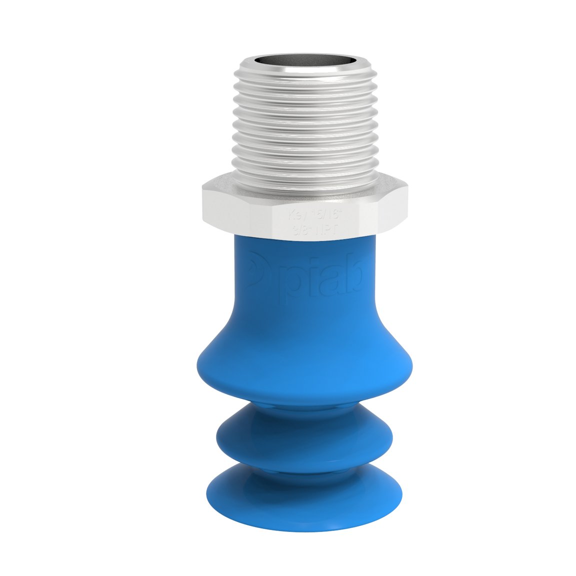 Ventosa F-BX25 in silicone, attacco 3/8" NPT maschio in acciaio inox, rilevabile, FCM - 1