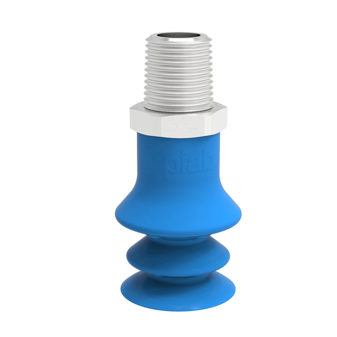 Saugnapf F-BX25 Silikon mit 1/4" NPT Außengewinde Edelstahl, detektierbar, Lebensmittel geeignet - 1