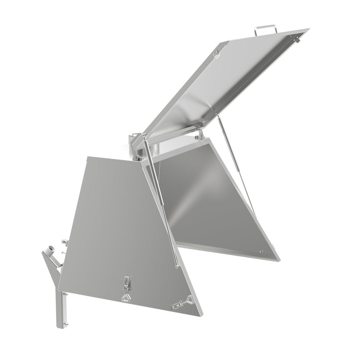 Hood for bag dump station