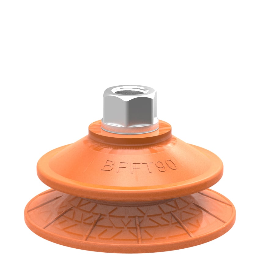 Suction cup BFFT90P Polyurethane 60/60/30 G3/8" female with mesh filter, 17 mm thread - 1