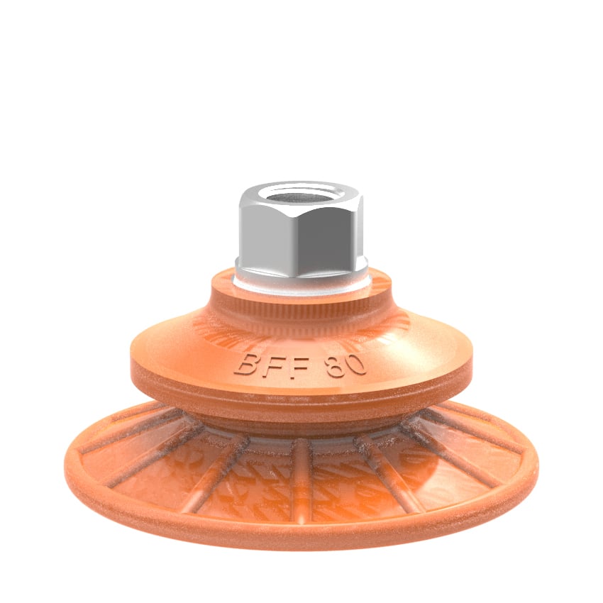Suction cup BFF80P Polyurethane 55/60 G3/8" female with mesh filter, 17 mm thread