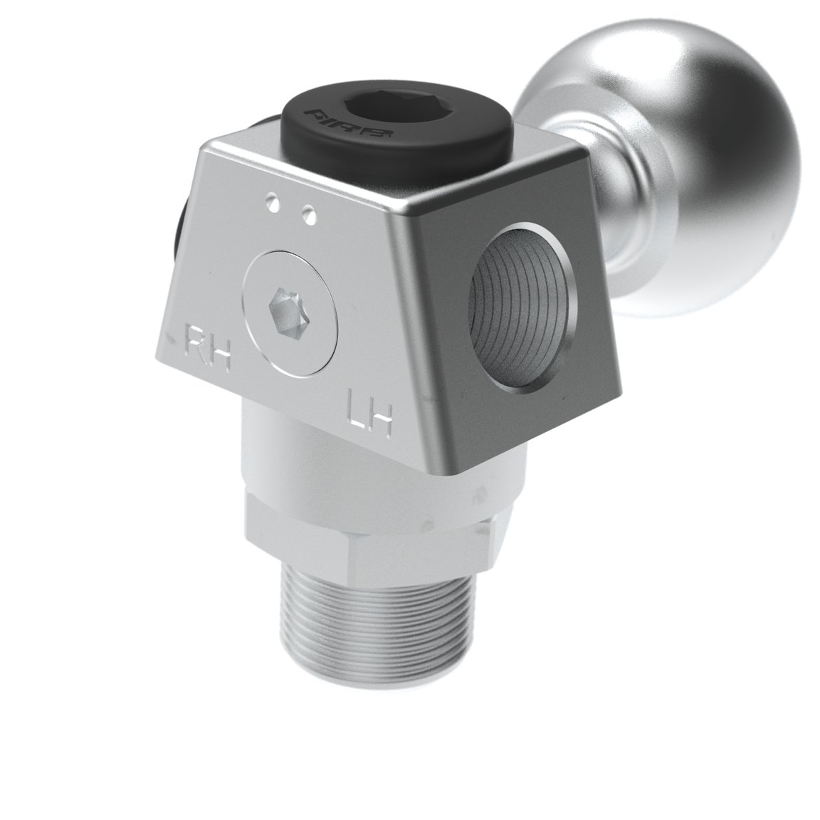 Suction cup holder - Ball joint - LH/RH - 3/8" NPT M - 1/4" NPT F - 1/8" NPSF