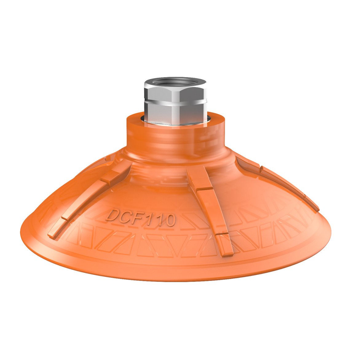 Ventosa DCF110P in poliuretano 60, 3/8" NPT femmina, con filtro a rete - 1