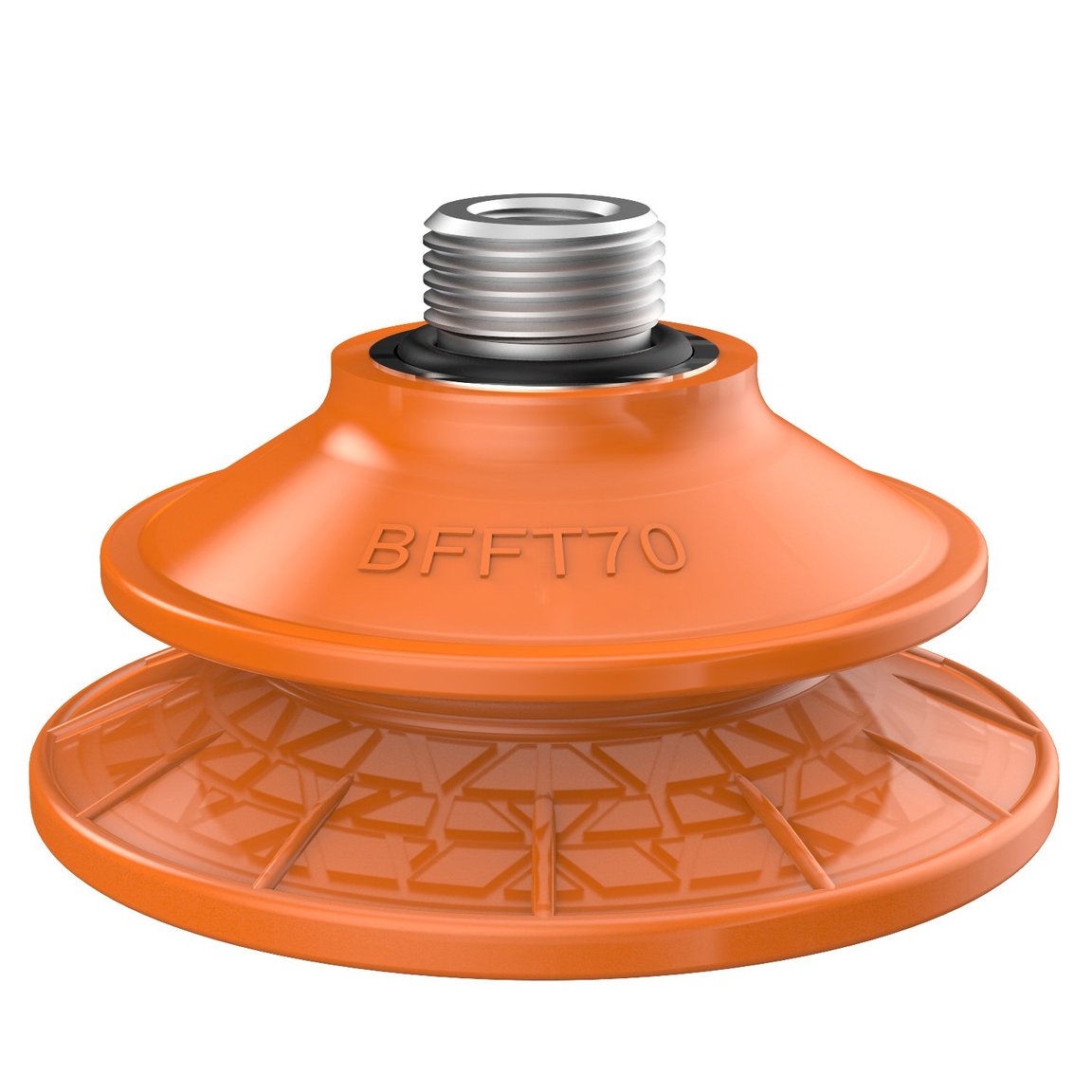 Saugnapf BFFT70P Polyurethan 60/60/30, G3/8" Außengewinde, 1/8" NPSF Innengewinde, mit Filtersieb - 1