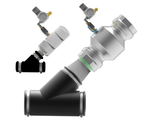 Pipe line emptying unit