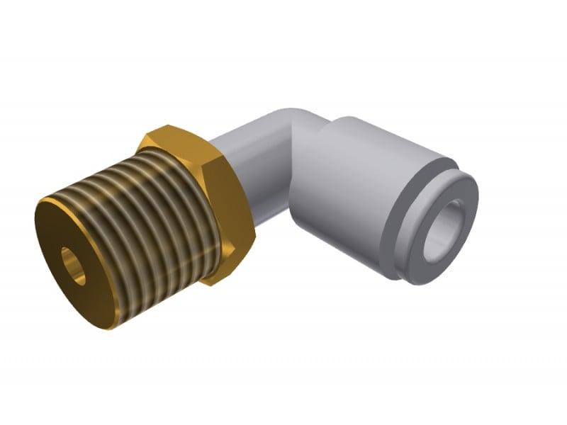 L06-02S-10 6MM Schlauch zu R1/4 Schlauchwinkelverbinder männlich, 10 Stück