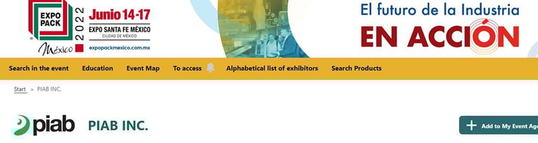 Piab exhibiting at Expo Pack Mexico