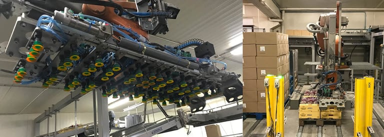 Automatisierte Palettierung von Kartons in der Nahrungsmittelindustrie