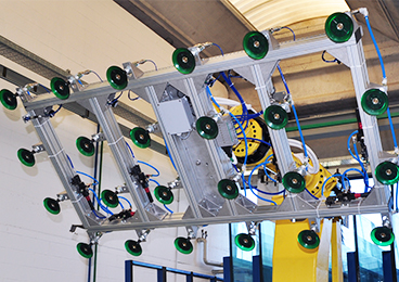 Safe automatic handling of glass sheets with Piab’s vacuum technology