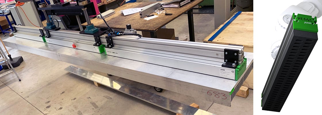 Handling of heavy aluminium profiles with Piab