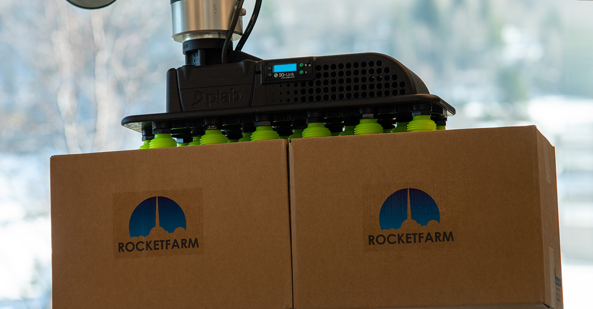 Piab und Rocketfarm bringen Freyja auf den Markt - die Palettierlösung
