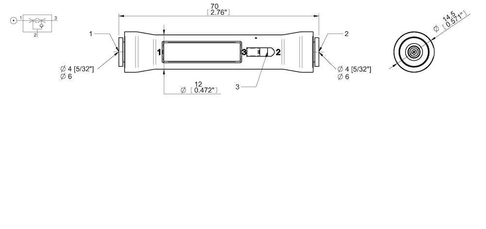 piINLINE vacuum generator MICRO Ti, 6-6 mm