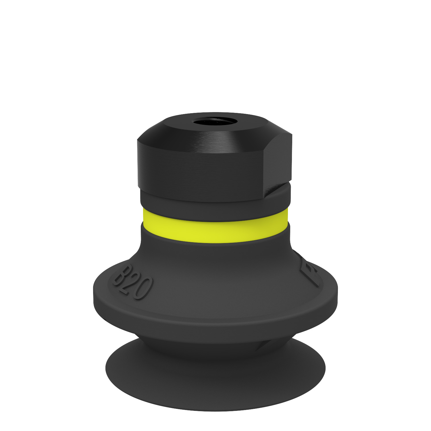 Suction cup B20 Chloroprene, M5 female, with dual flow control valve - 1