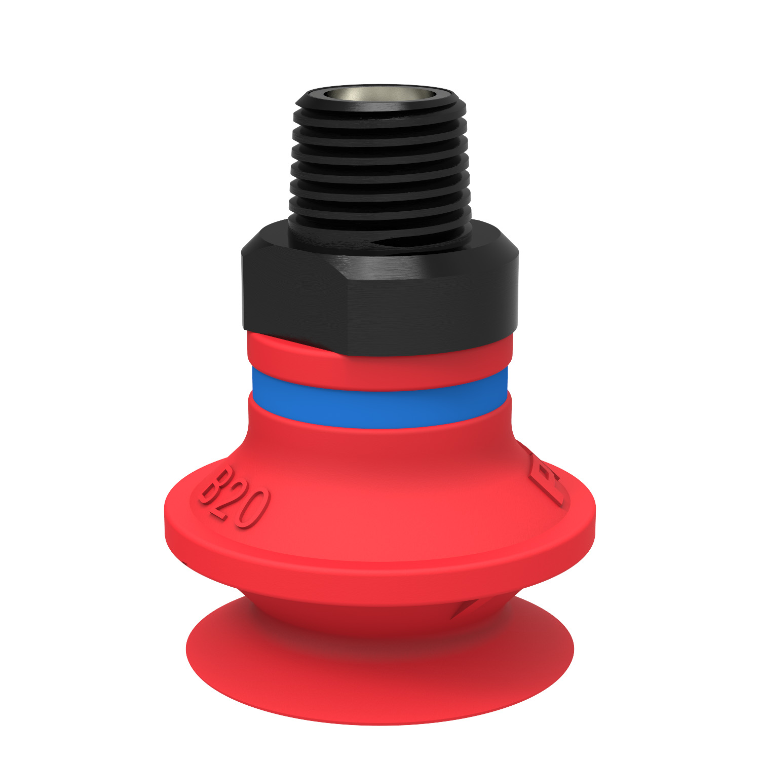 Suction cup B20 Silicone, G1/8" male, with mesh filter and dual flow control valve - 1
