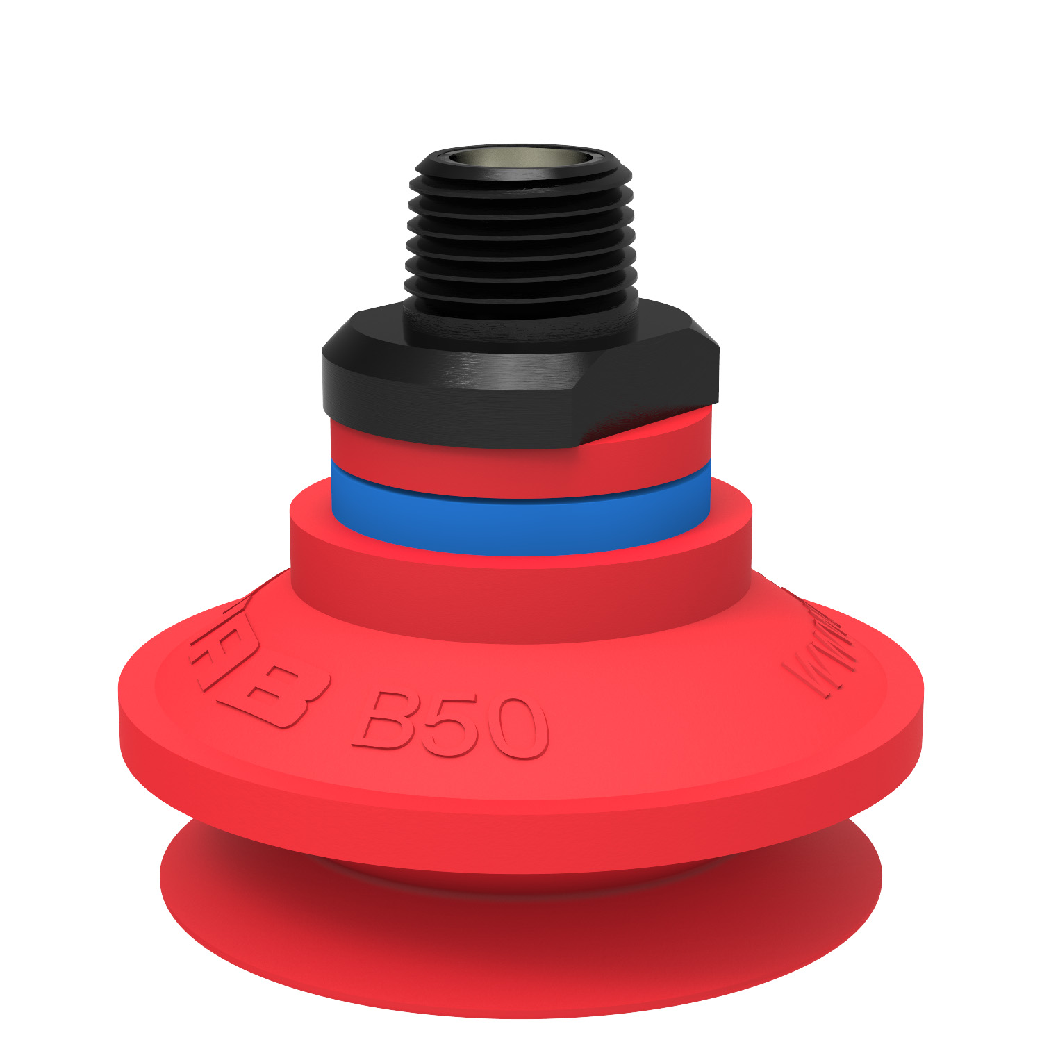 Suction cup B50 Silicone, NPT3/8" male, with mesh filter - 1