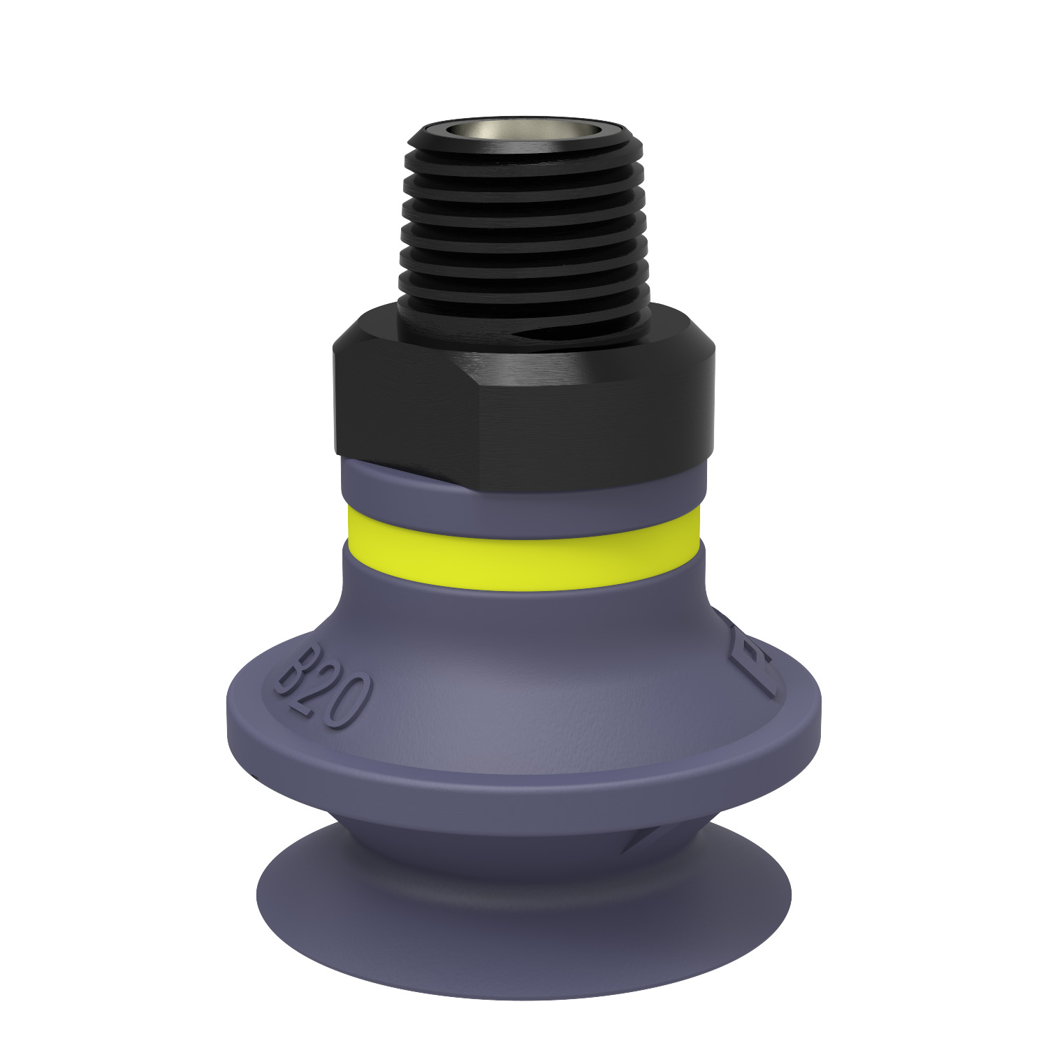 Ventouse B20 HNBR, G1/8" mâle, avec filtre maille et limiteur de débit - 1
