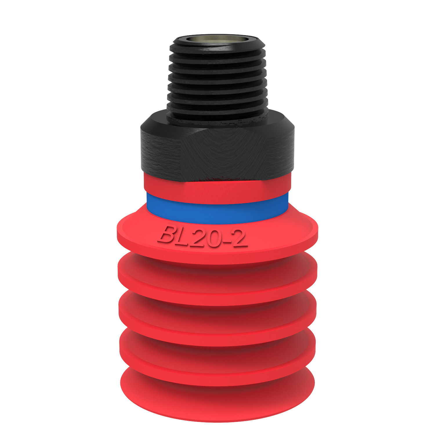 Suction cup BL20-2 Silicone, G1/8" male, with mesh filter and dual flow control valve - 1