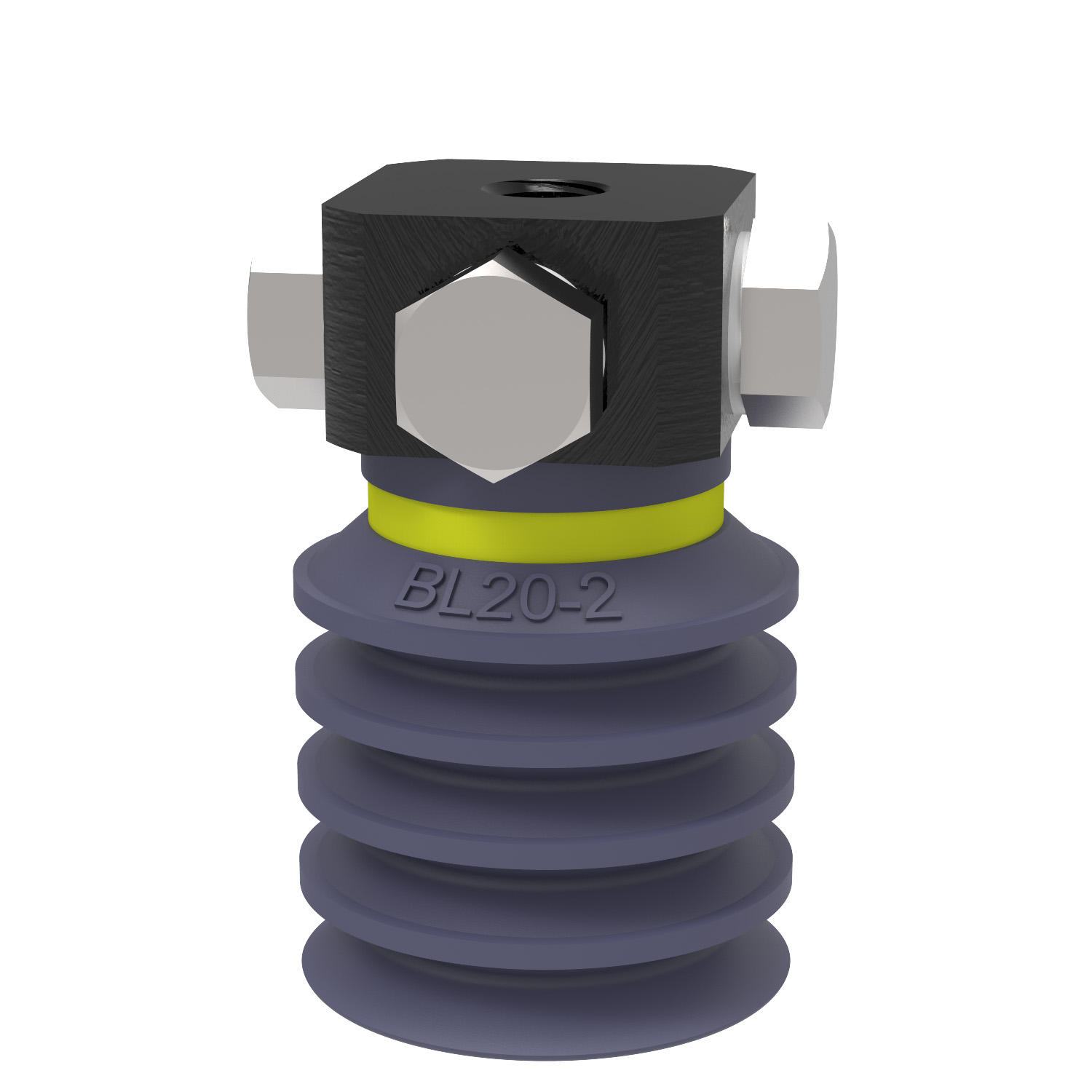 Suction cup BL20-2 HNBR, 5xM5 female, with dual flow control valve - 1