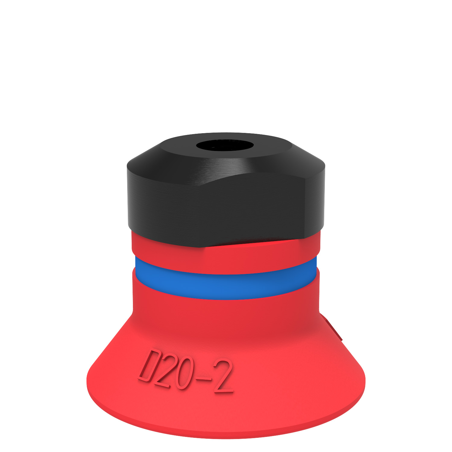 Suction cup D20-2 Silicone, M5 female, with dual flow control valve - 1
