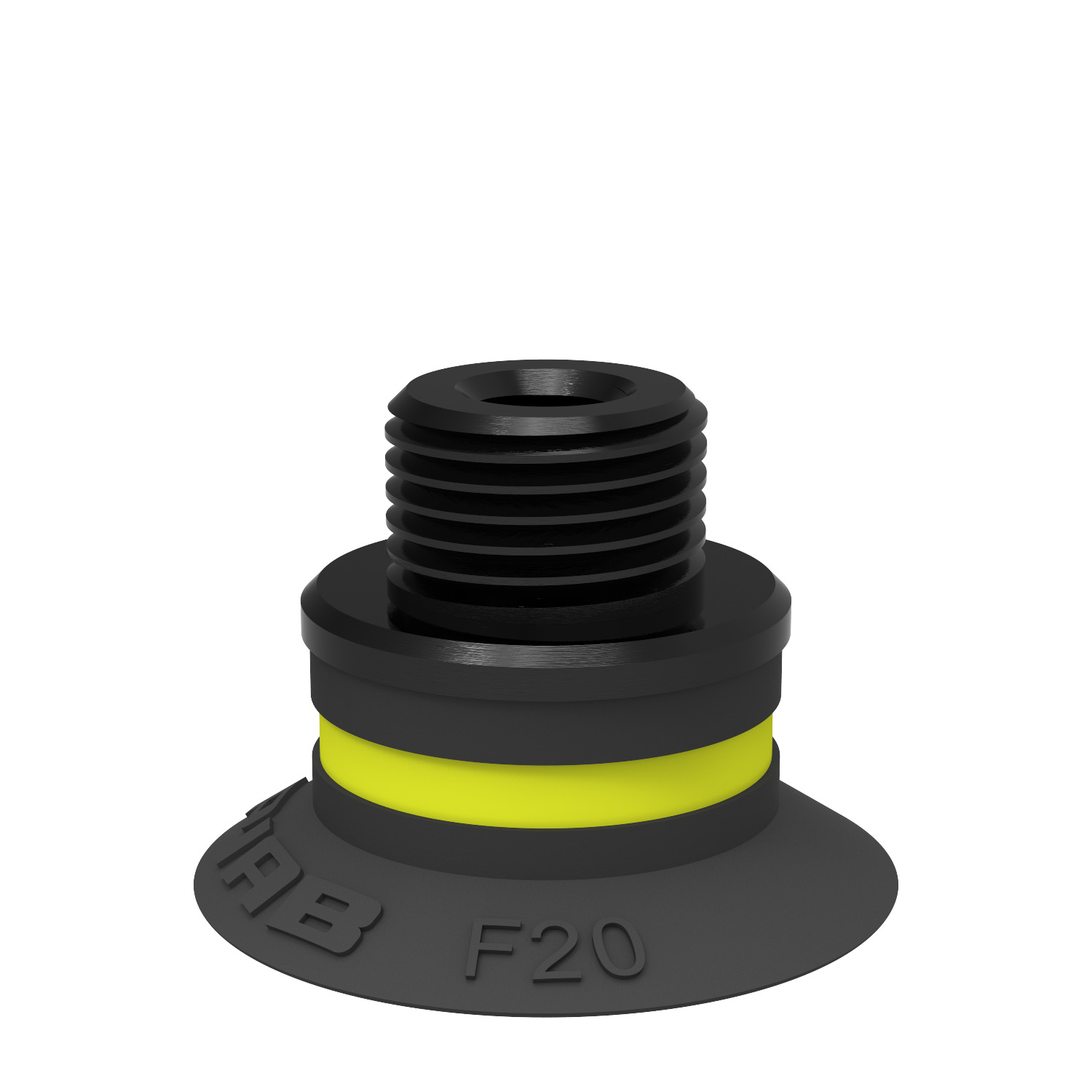 Suction cup F20 Chloroprene, G1/8" male/M5 female, with dual flow control valve - 1