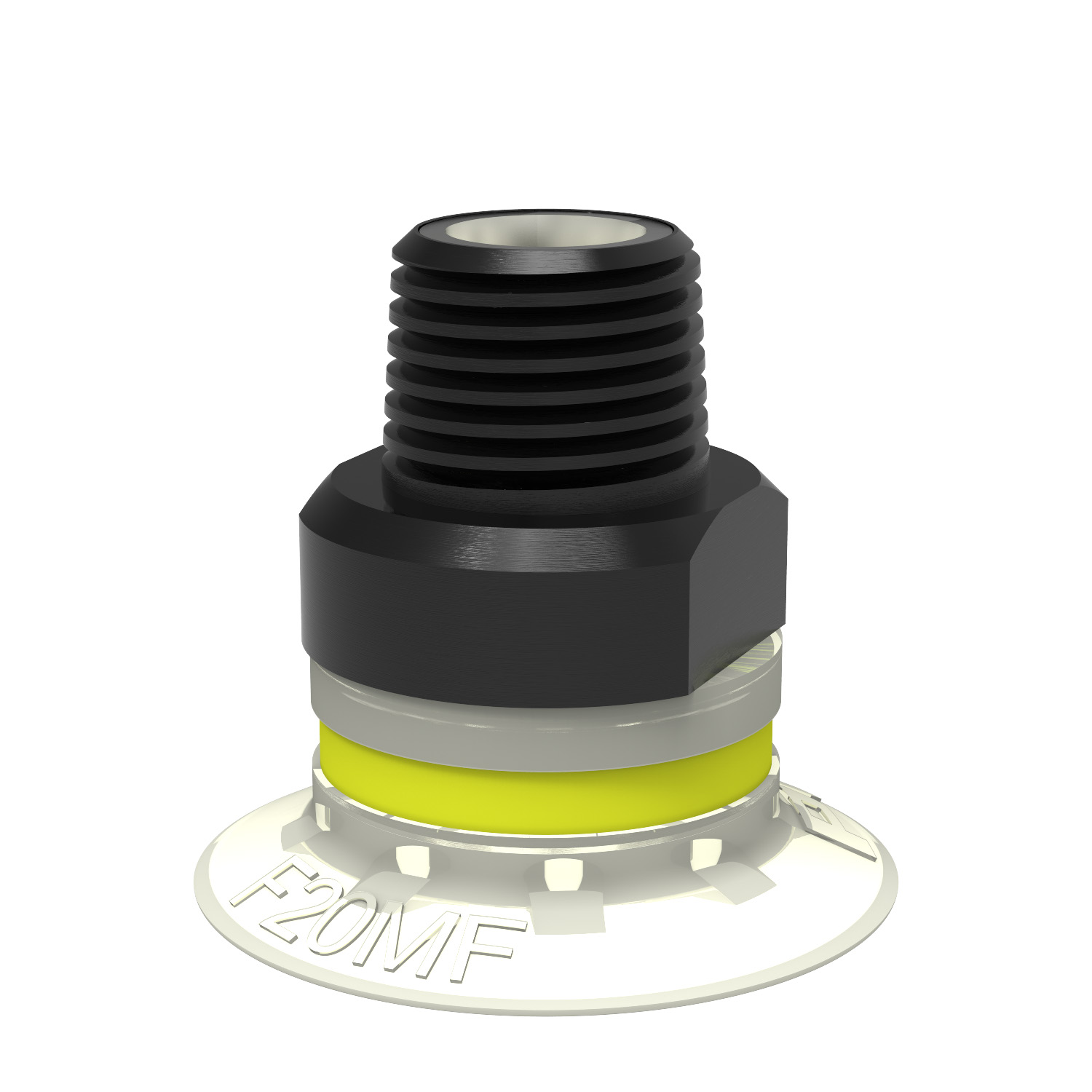 Saugnapf F20MF Thermopl. Polyurethan, G1/8" Aussengewinde, mit Filtersieb und Drossel-Rückschlagventil - 1