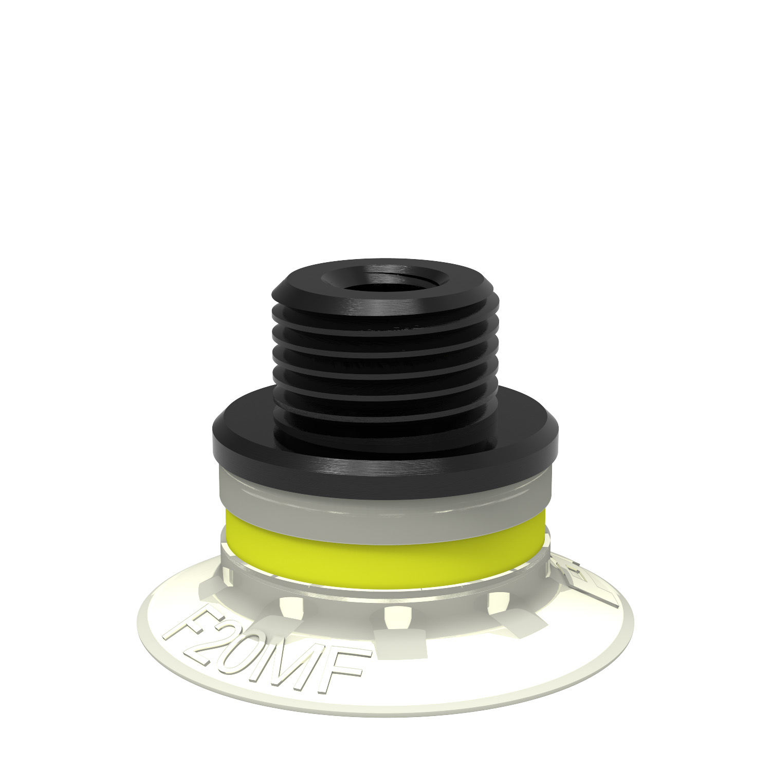 Suction cup F20MF Thermoelastic polyurethane, G1/8" male / M5 fem., with dual flow control valve - 1