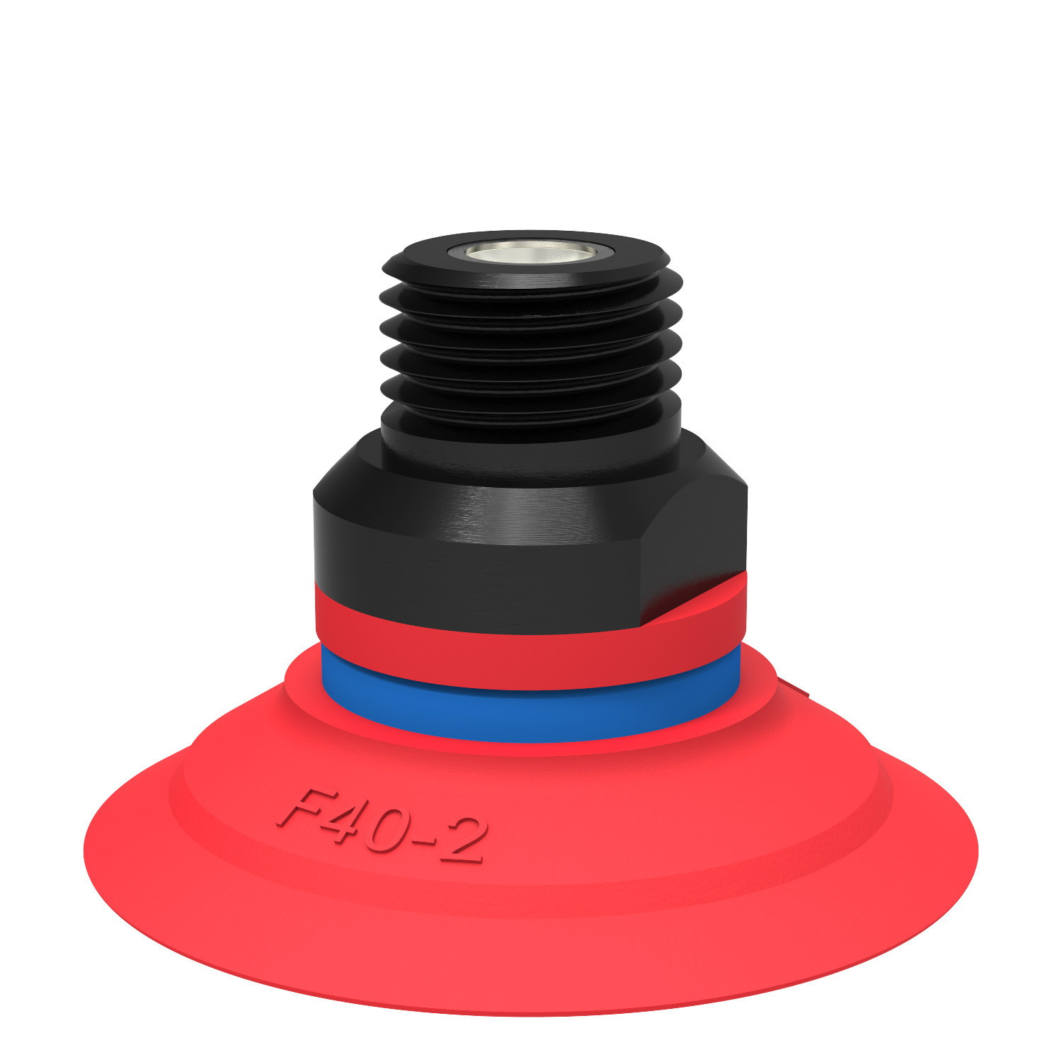 Suction cup F40-2 Silicone, NPTG1/4" male, with dual flow control valve - 1