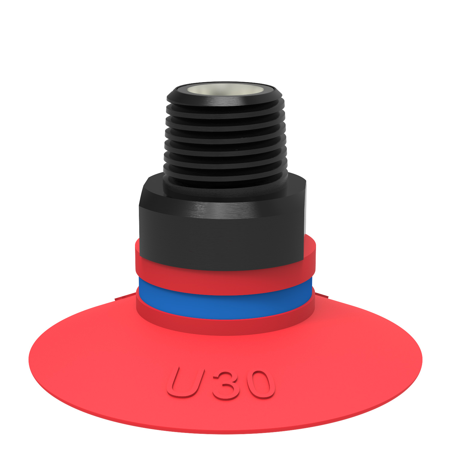 Suction cup U30 Silicone, G1/8" male, with mesh filter and dual flow control valve - 1