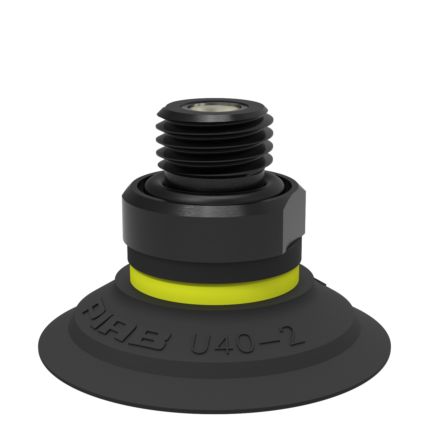 Suction cup U40-2 Nitrile-PVC, G1/4" male, with mesh filter and dual flow control valve - 1