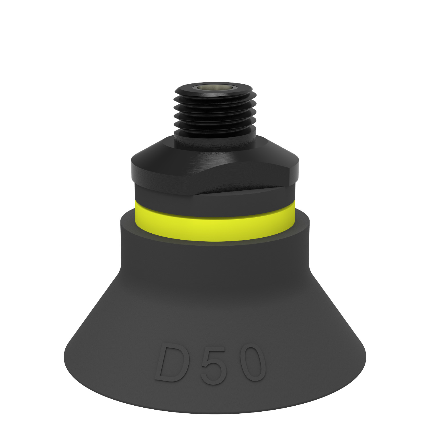 Suction cup D50 Chloroprene, 1/4" NPT male, with dual flow control valve - 1