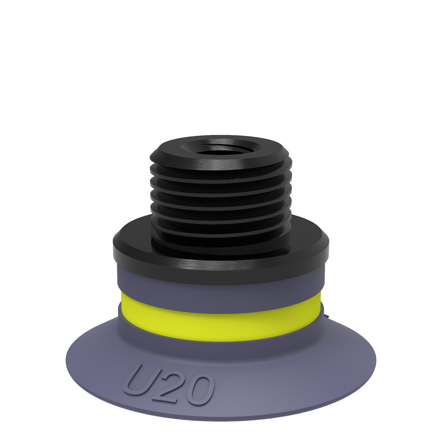 Suction cup U20 HNBR, G1/8" male/M5 female, with dual flow control valve - 1