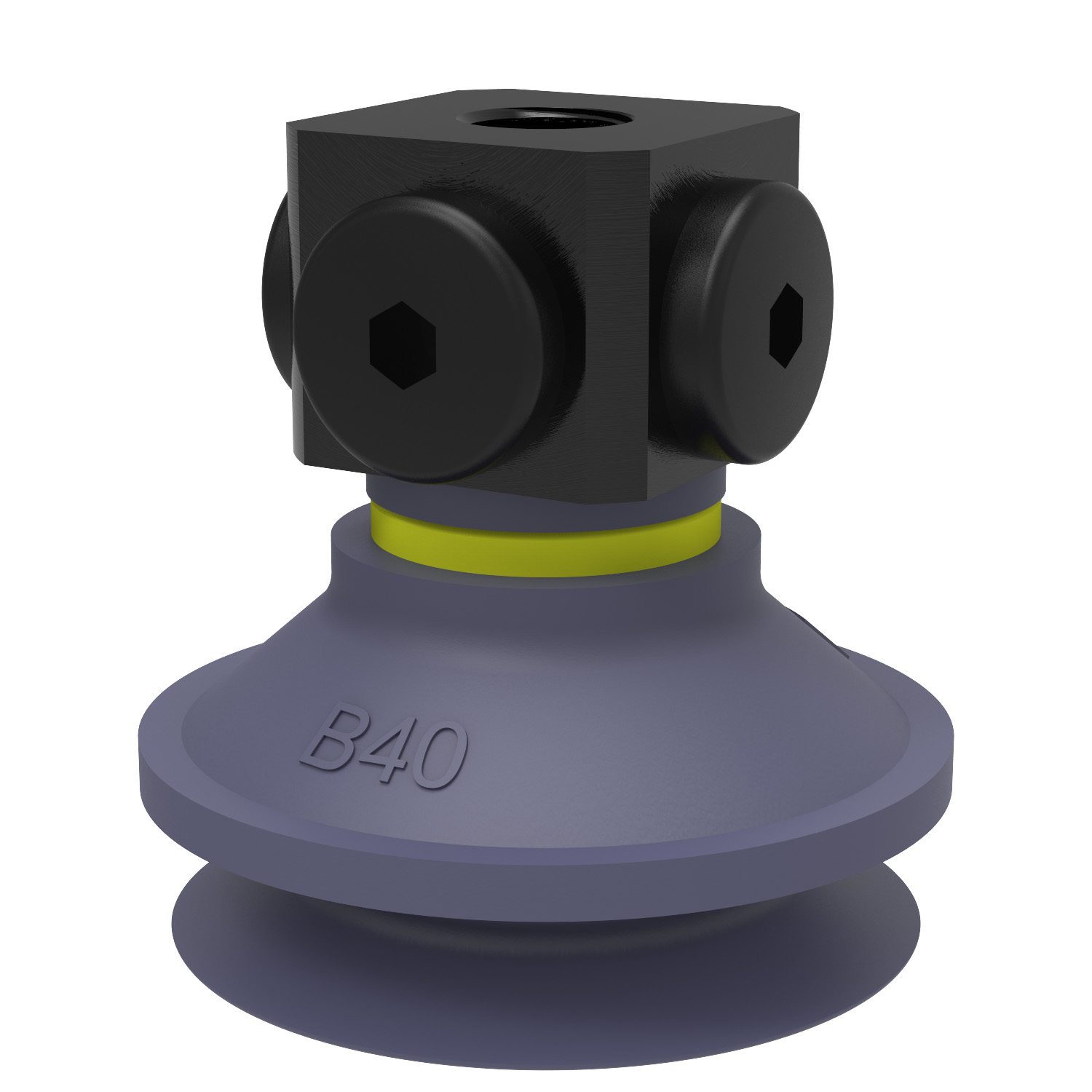 Suction cup B40 HNBR, 5x1/8" NPSF female with dual flow control valve - 1