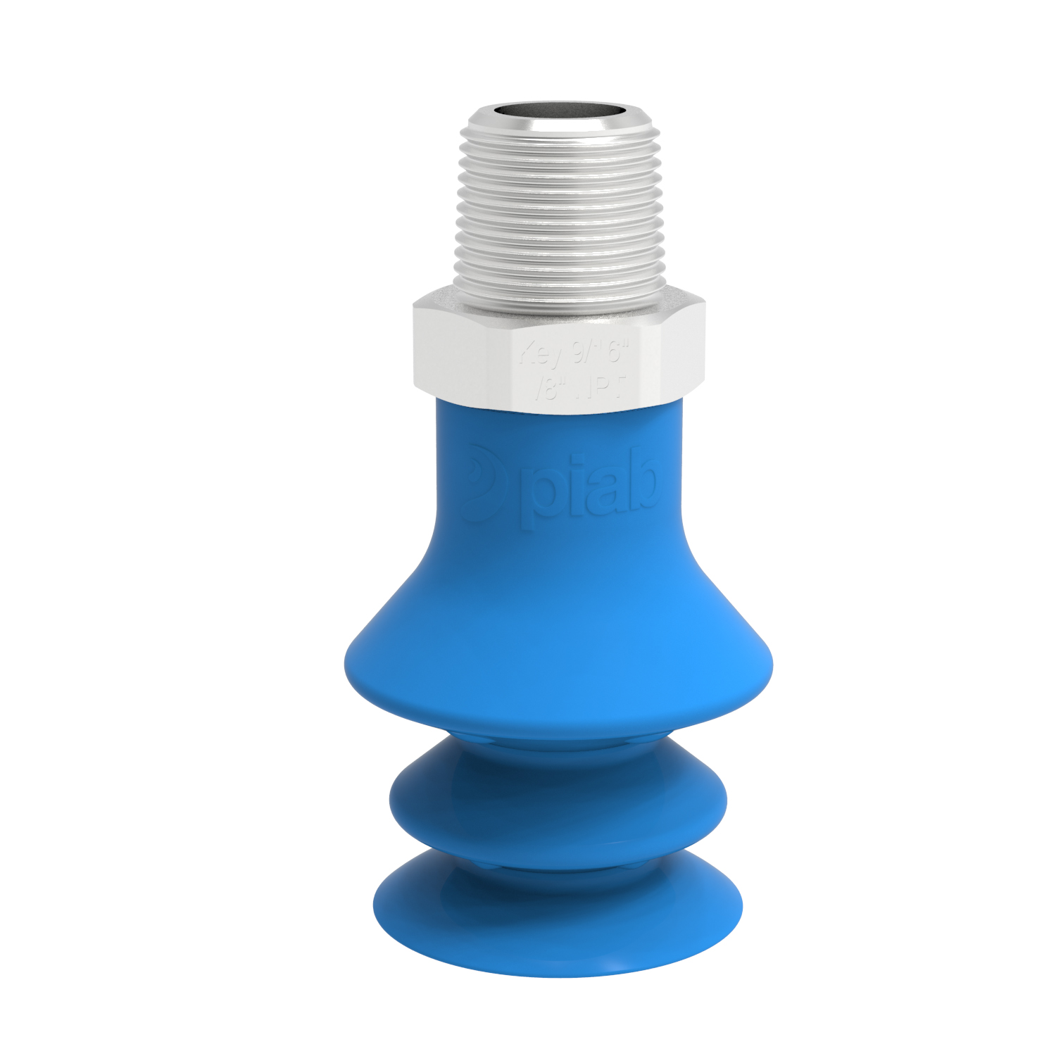 Saugnapf F-BX20 Silikon mit 1/8" NPT Außengewinde Edelstahl, detektierbar, Lebensmittel geeignet - 1