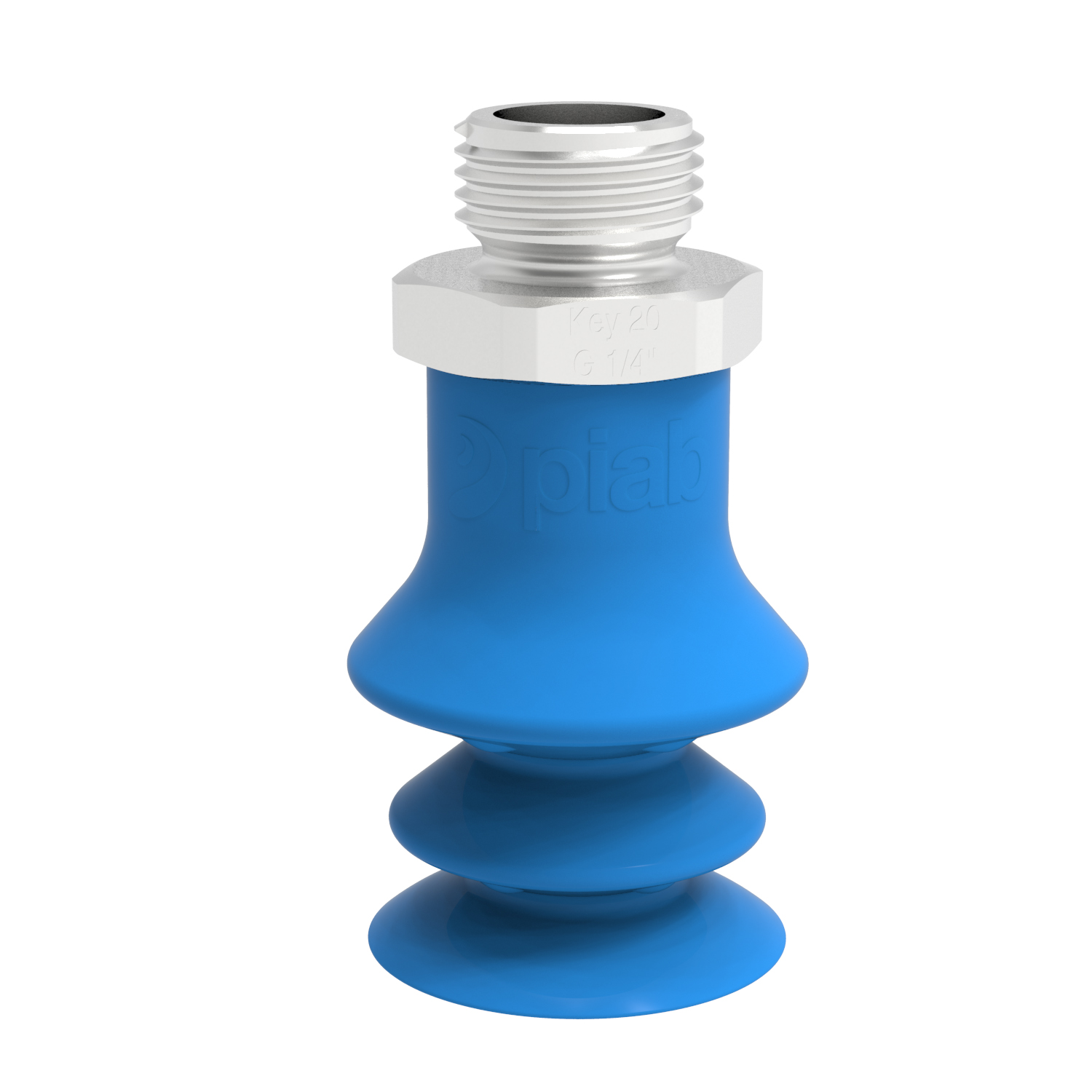 Saugnapf F-BX25 Silikon mit G1/4" Außengewinde Edelstahl, detektierbar, Lebensmittel geeignet - 1